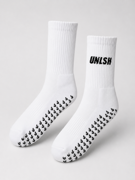 White UNLSH 1.0 Grip Sock